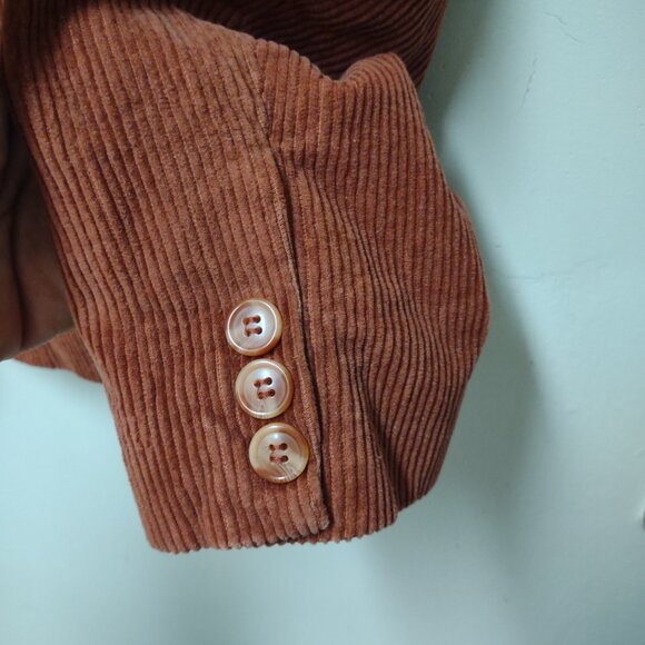 Vintage Kathy Davis Burnt Orange Corduroy Blazer Jacket Size 10 - Picture 6 of 10